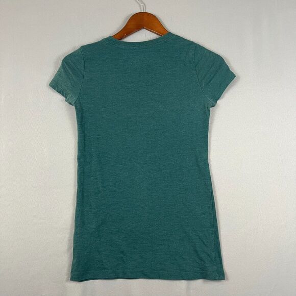 Aeropostale T-Shirt Womens Small Green NYC Big Spell Out‎ Raised Letter Classic - Picture 4 of 5